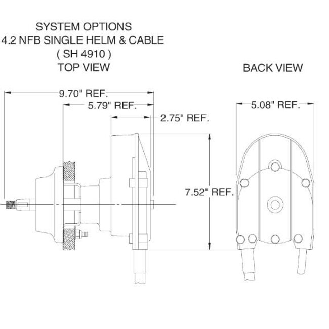 SeaStar SeaStar 'NFB' (no-feedback) 4.2 Rotary stuursysteem met kabel 6' (1.83m)