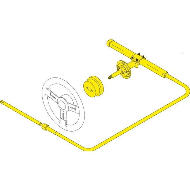 SeaStar SeaStar Safe-T II (no-feedback) 3.2 Rotary stuursysteem met kabel 6' (1.83m)