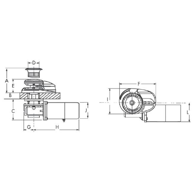 Lofrans Lofrans Ankerlier verticaal model 'Project X4' 12mm (CW) 24V 2300W met verhaalkop