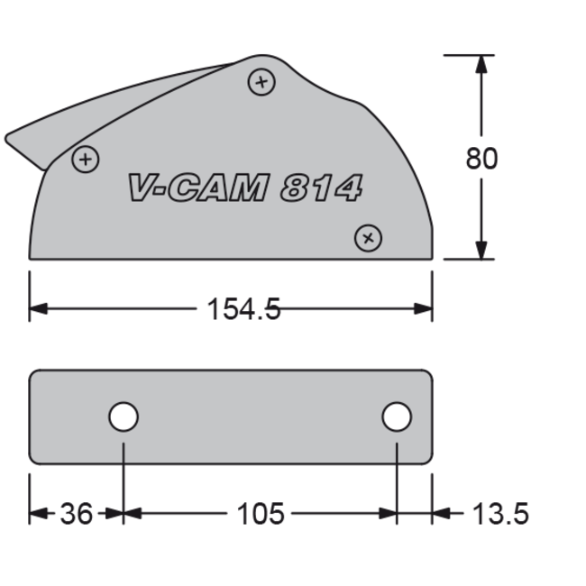 Antal Antal Valstopper V-CAM 814 triple lijn Ø8-10mm breedte 94mm gewicht 1 45kg