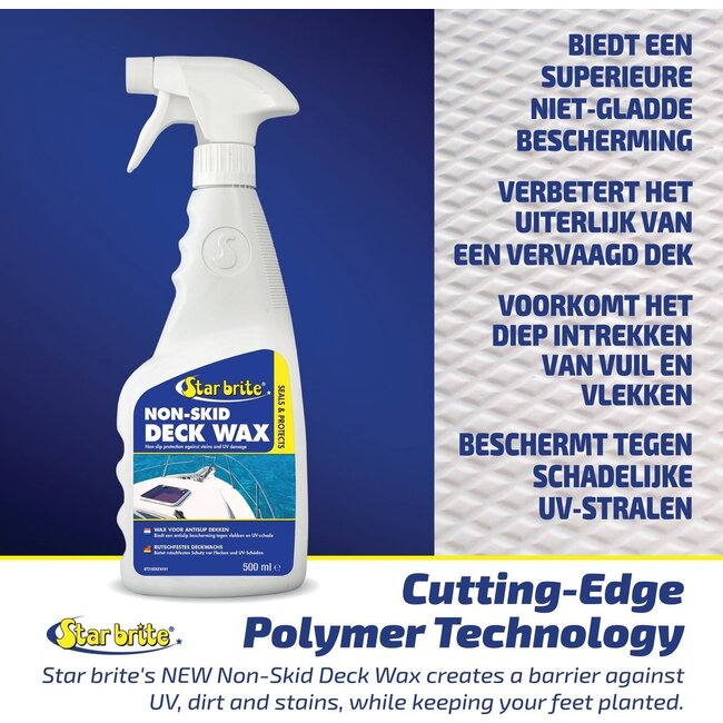 Starbrite Wax voor Antislip Dekken - Laat je Dek nog meer Glanzen - Wordt Niet Glad! - 500 ml