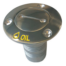 Allpa RVS Dekvuldop 'Oil', slangaansluiting Γ38mm, flens Γ76mm, 0ΒΊ model