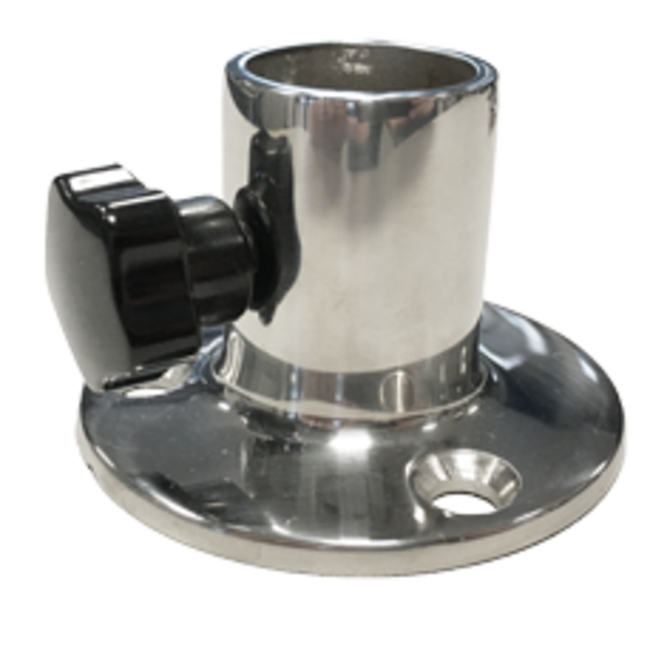 Allpa Vlaggenstokhouder RVS rond model 90° diam.70mm H=45mm; voor 25mm vlaggenstok