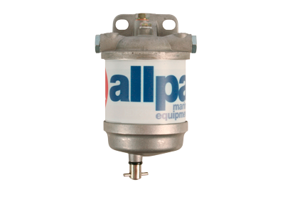 Allpa Dieselfilter met waterafscheider en aluminium reservoir, 50l/h (ISO 7840:2004, ISO 1008:2009)