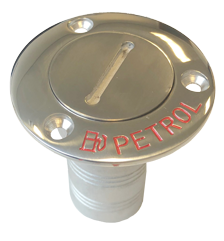 Allpa RVS Dekvuldop 'Petrol', slangaansluiting Γ38mm, flens Γ76mm, 0ΒΊ model