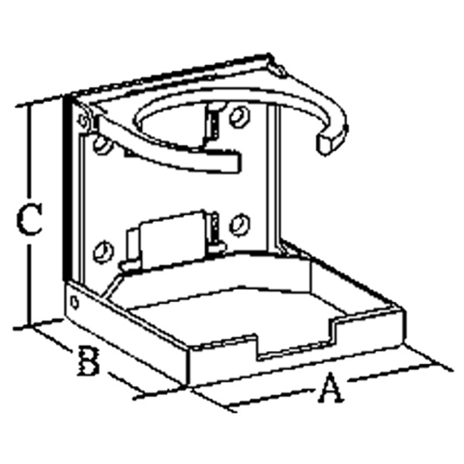Allpa Kunststof drankhouder, klapbaar, A=104mm, B=98mm, C=94mm,wit