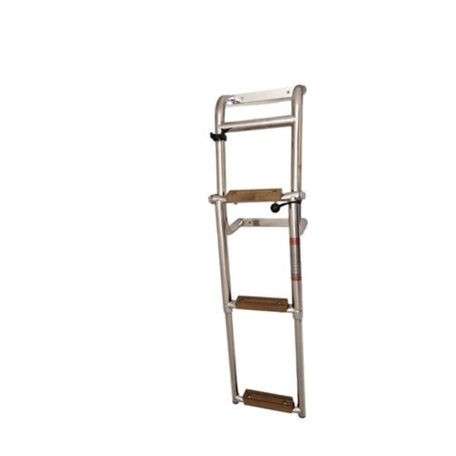 HOLLEX Hollex Zwemtrap opvouwbaar rvs316 3 treden Teak