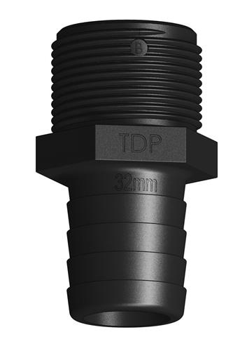 Tru Design Slangtule 32mm x 1 1/2β BSP buitendraad lang