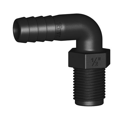 Tru Design Slangtule 90Β° (ongelijk) 16mm x 1/2