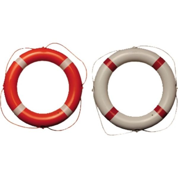Besto Reddingsboei pvc oranje 60cm met witte strips en oranje lijn