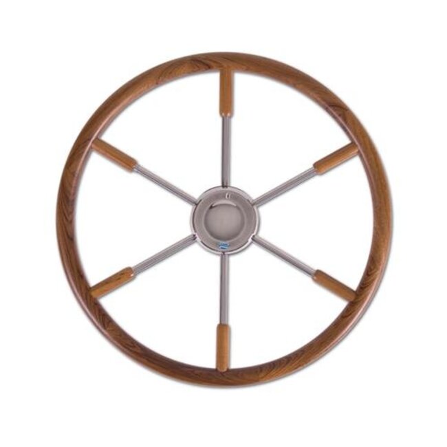 Stazo Stazo Hoepelstuurwiel 20 rvs/teak 40 cm