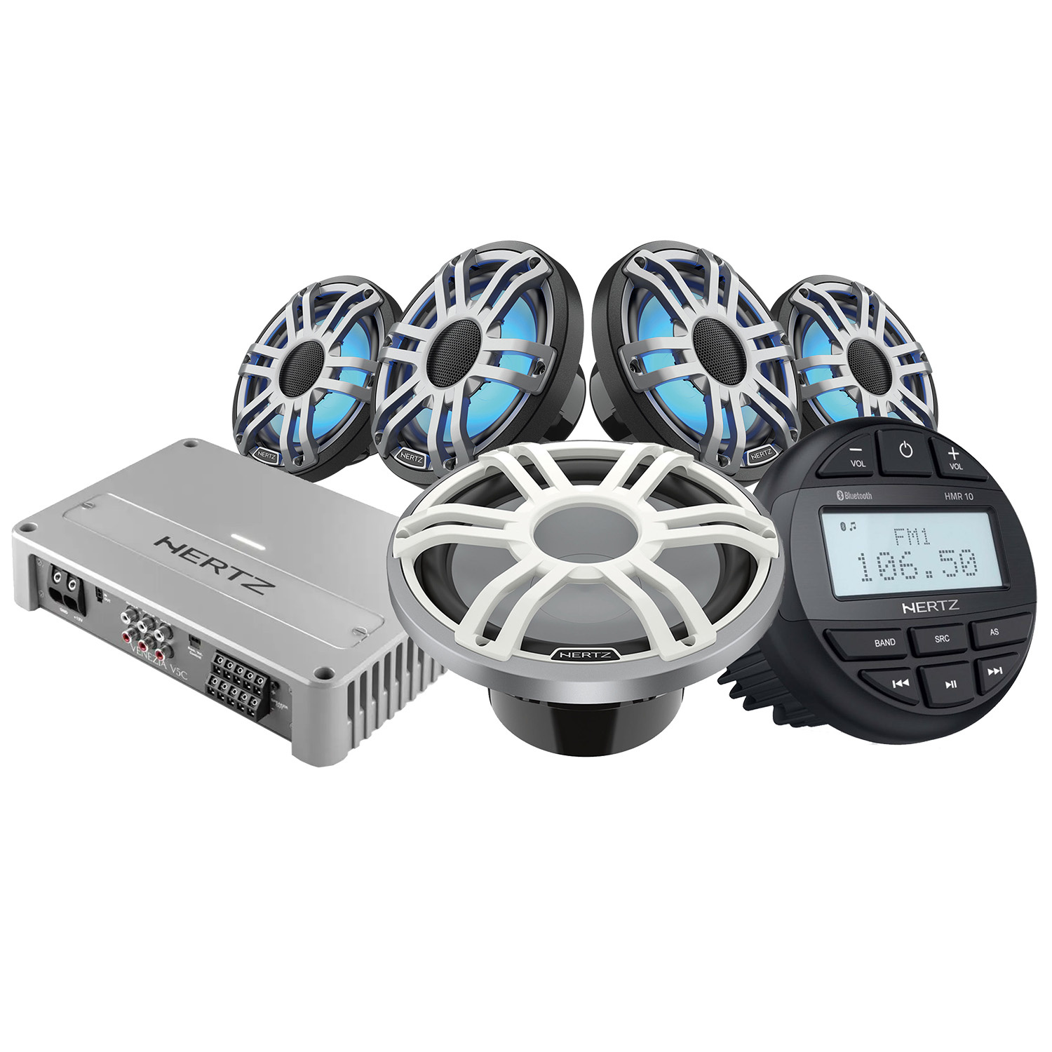 Hertz KIT HMR10 HEX6.5 HMS10 Sport Grijs V5C 12V, RGB