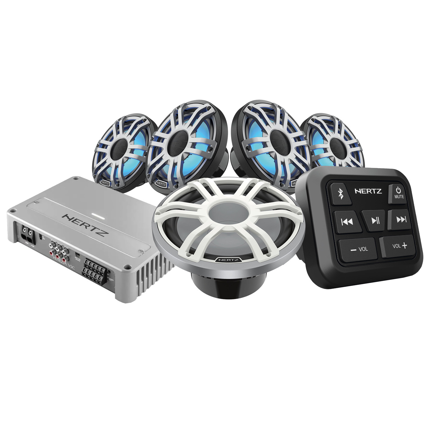 Hertz KIT HMRBT HEX6.5 HMS10 Sport Grijs V5C 12V, RGB
