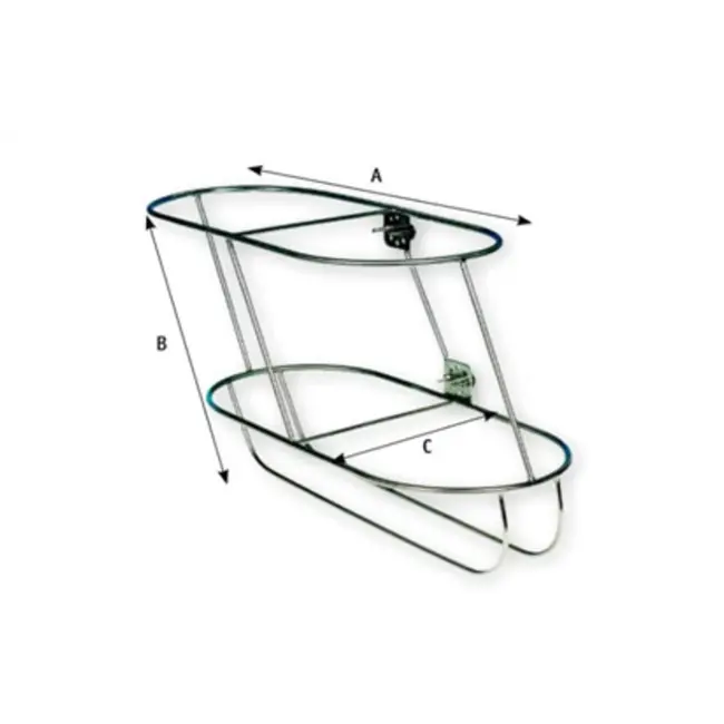 Allpa  RVS Fenderhouder  schuin model voor 2 fenders