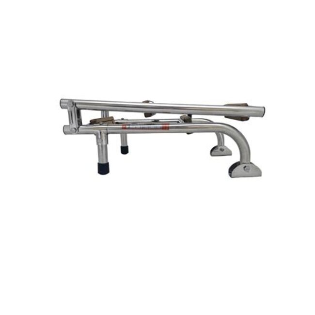 HOLLEX Hollex Zwemtrap uitklapbaar rvs316 2+2 treden teak