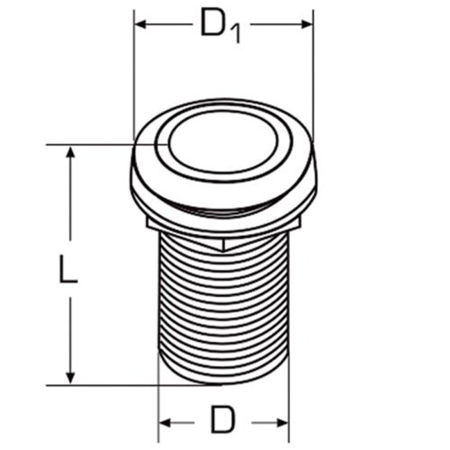 HOLLEX Hollex Huiddoorvoer rvs316 3/8"x54mm