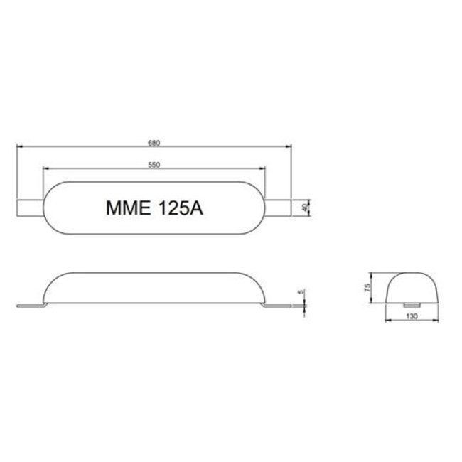 MME MME Anode Aluminium Huid/Roer MME125A