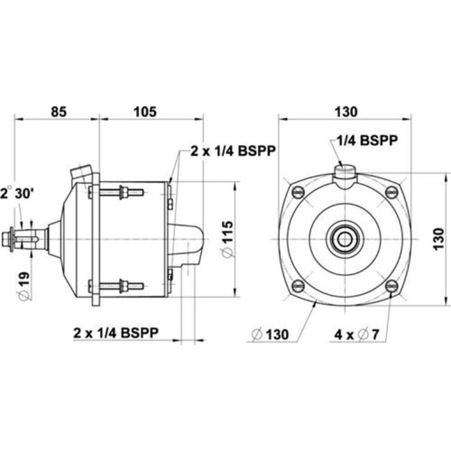 Lecomble & Schmitt LS Stuurpomp 23 CT HB 23cc/omw+klep