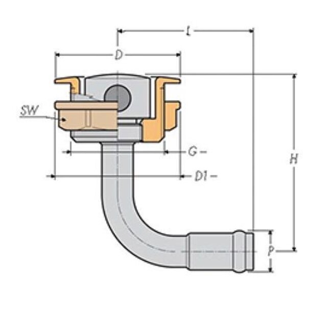 Guidi Guidi Ontluchtingsnippel haaks tbv ø16 verzonken