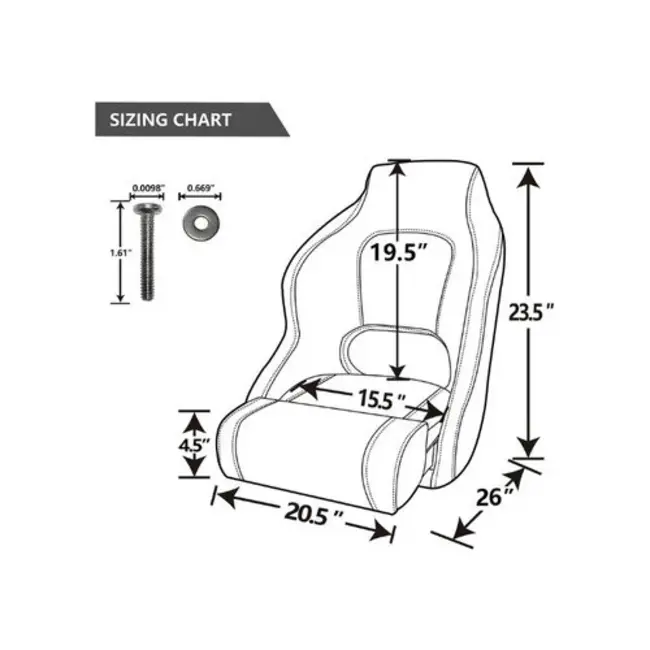 Titan Marine Sport flip up Kapiteinsstoel Wit/Blauw