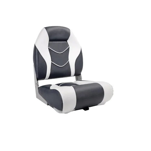 Titan Marine High Back Folding Bootstoel Wit/Steenkool Grijs