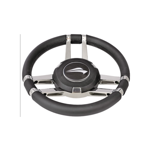 Titan Marine Stuurwiel RVS316 Zwart 35cm heavy casted