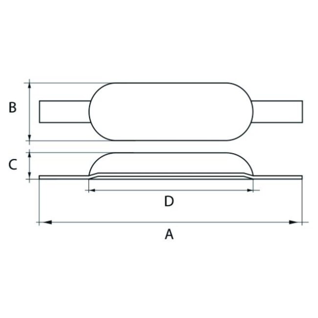 Talamex Romp anode magnesium met strip 0.30kg 110x60x28mm