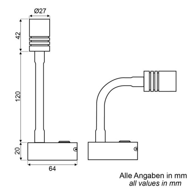 Talamex Led wandlamp Apollo 10-30V zwart dimbaar met USB-C snellader