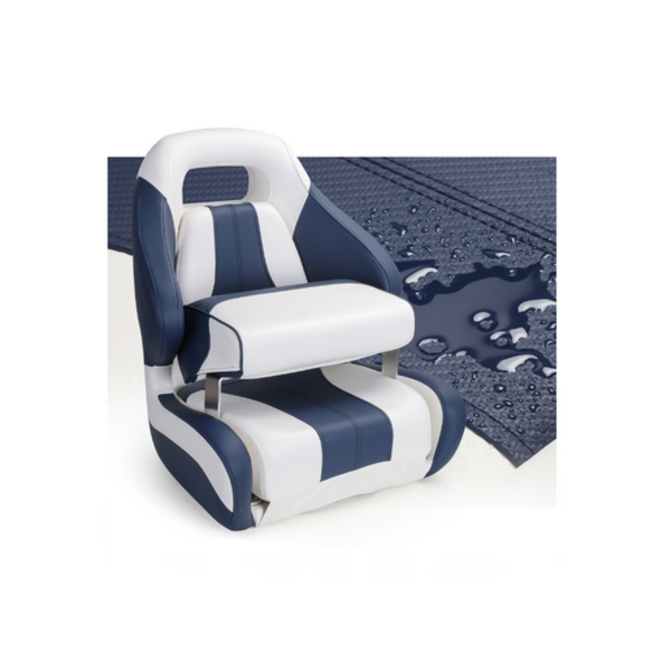 Titan Marine Sport Flip Up Captain Bucket Seat White/Navy