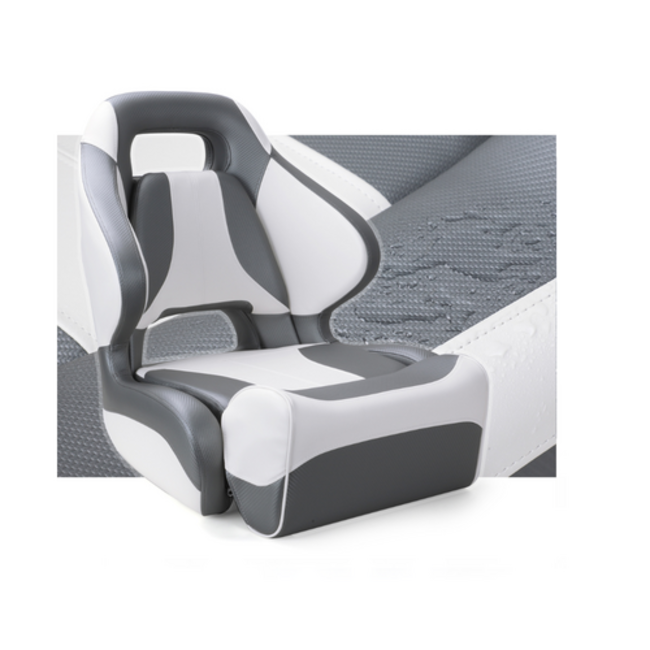 Titan Marine Sport Flip Up Captain Bucket Seat White/Charcoal