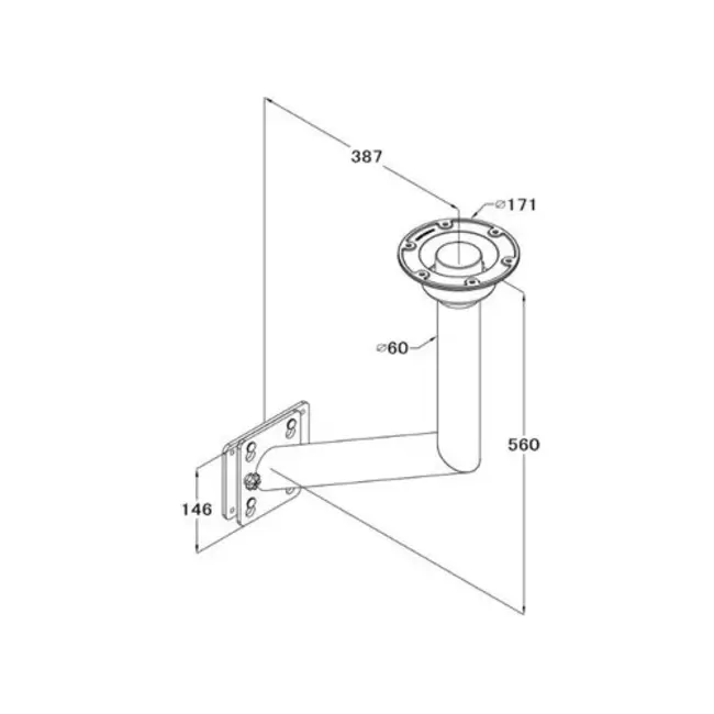 Titan Marine Afneembaar aluminium tafelpoot voor wandmontage