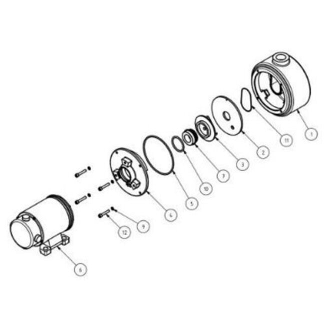 Rheinstrom Dekwaspomp 6E 24 Volt brons