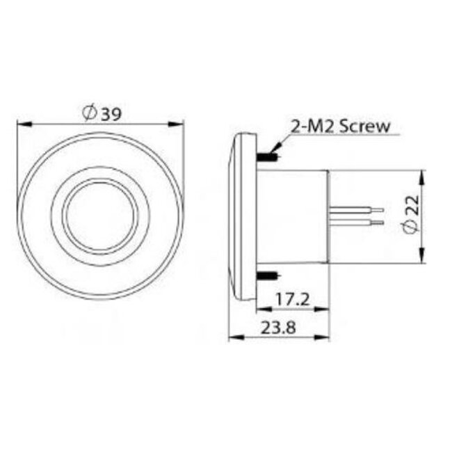 HOLLEX LED Traplamp 12V / blauw met afwerkring