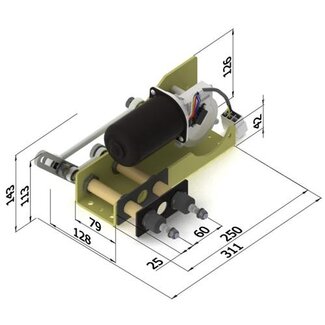 EWT Ruitenwisser 255BS 24V ..° 55Nm wanddikte 35mm