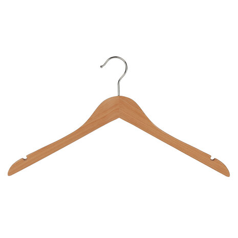 Blusen / Hemdenbügel Buchenholz natur lackiert mit Rockkerben, 44 cm Blusen / Hemdenbügel Buchenholz natur lackiert mit Rockkerben, 44 cm