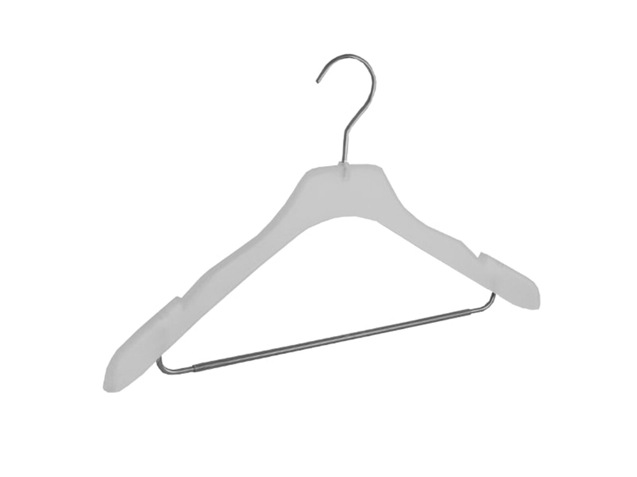 Blusen / Hemdenbügel (gebogen) Kunststoff frosted mit Rockkerben und anti-rutsch Hosensteg