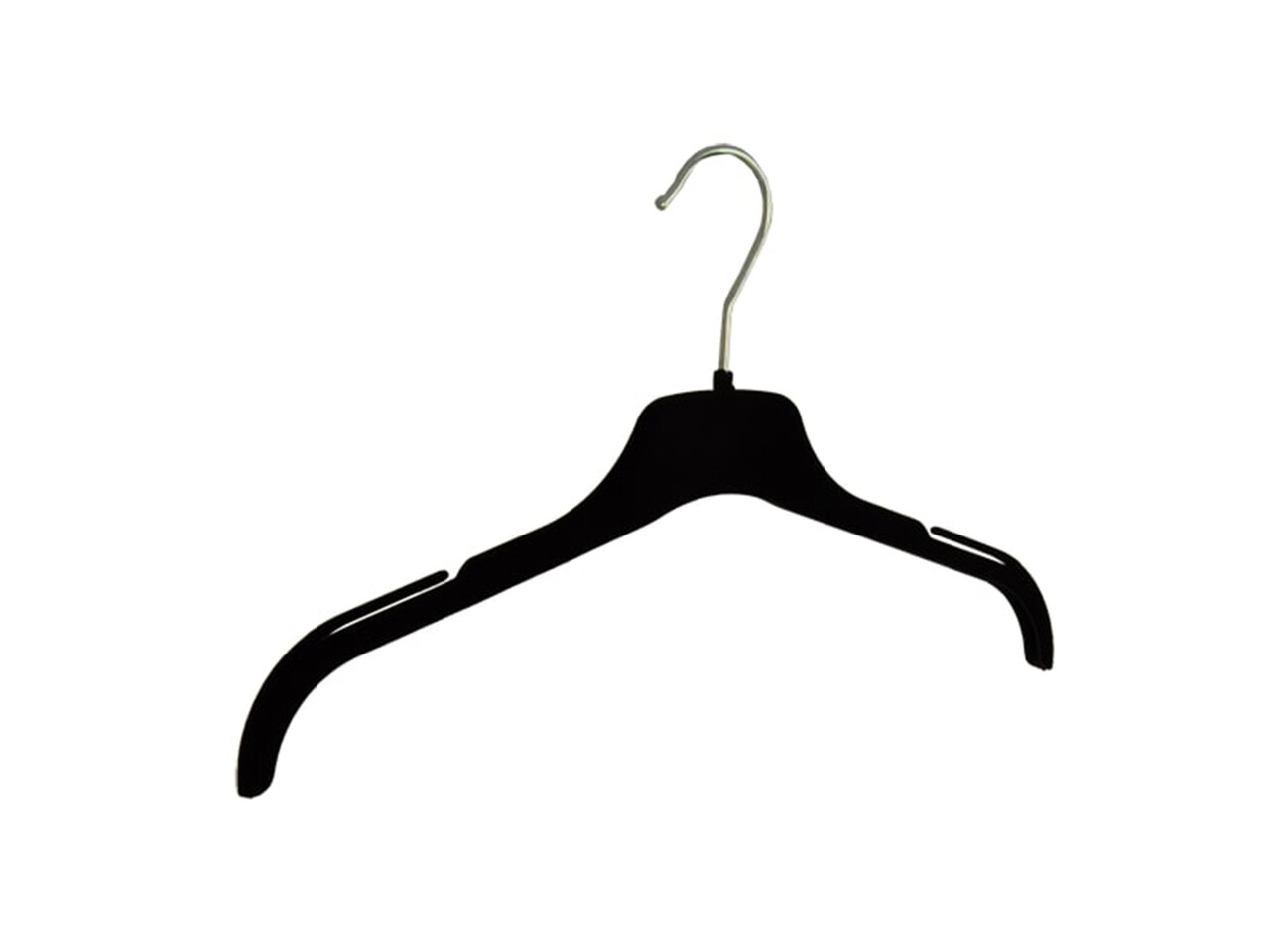 Blusen / Hemdenbügel (flach) Kunststoff Samt schwarz mit Rockkerben