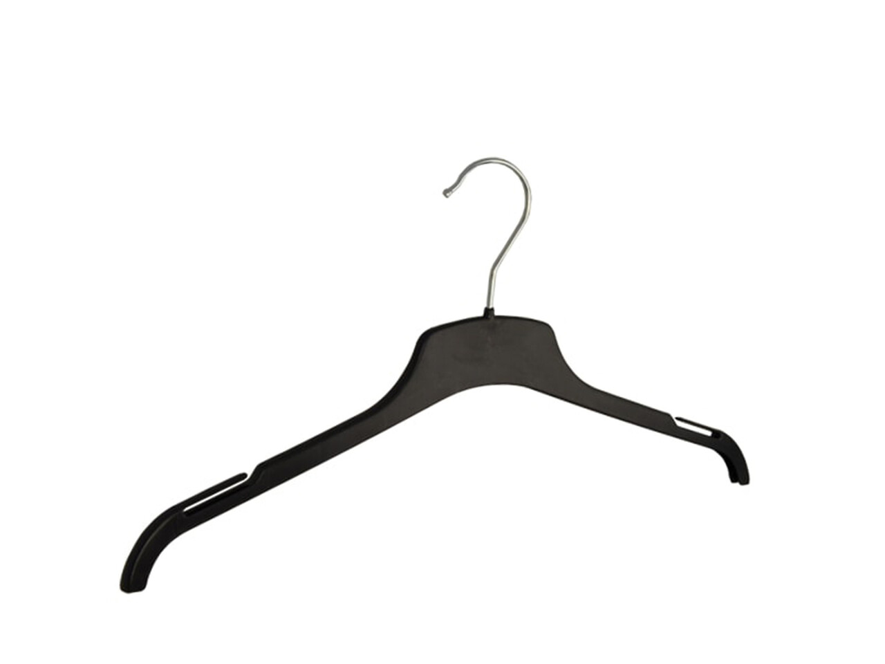 Blusen / Hemdenbügel (flach) Kunststoff schwarz mit Rockkerben