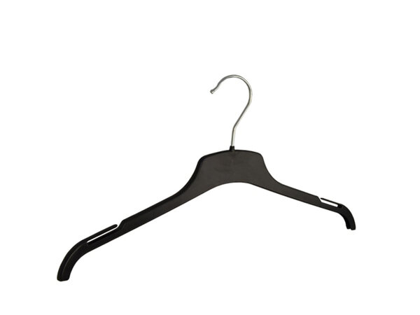 Blusen / Hemdenbügel (flach) Kunststoff schwarz mit Rockkerben