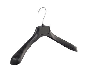 Jacken / Anzugbügel (gebogen) Kunststoff schwarz mit Schulterverbreiterung