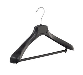 SER-VIZ Jacken / Anzugbügel (gebogen) Kunststoff schwarz mit Schulterverbreiterung und Hosensteg SER-VIZ Jacken / Anzugbügel (gebogen) Kunststoff schwarz mit Schulterverbreiterung und Hosensteg