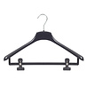 SER-VIZ Jacken / Anzugbügel (gebogen) Kunststoff schwarz mit Schulterverbreiterung und anti-rutsch Klammern