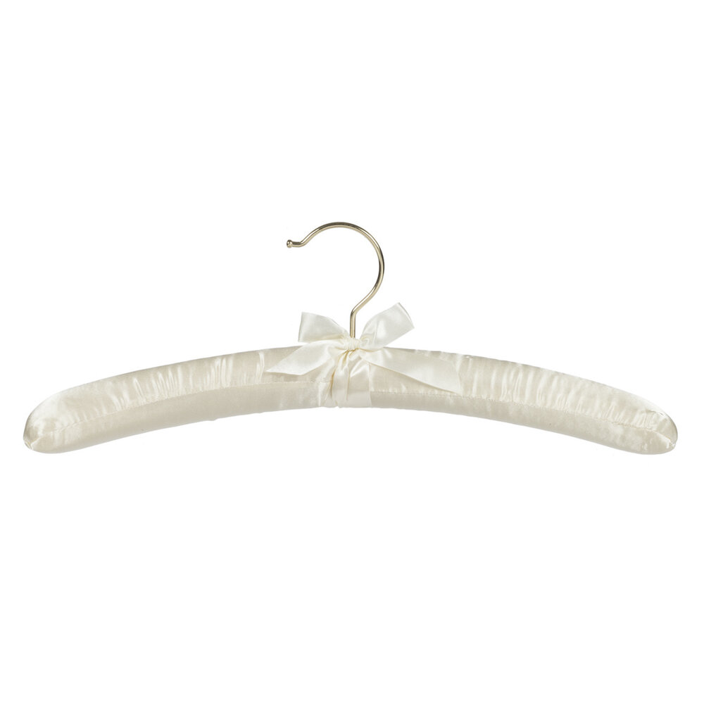 DER KLEIDERBÜGELRIESE Blusen / Hemdenbügel Satin elfenbein mit Messinghaken DER KLEIDERBÜGELRIESE Blusen / Hemdenbügel Satin elfenbein mit Messinghaken