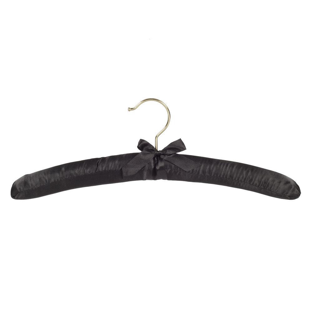 DER KLEIDERBÜGELRIESE Blusen / Hemdenbügel Satin schwarz mit Messighaken