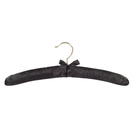 DER KLEIDERBÜGELRIESE Blusen / Hemdenbügel Satin schwarz mit Messighaken