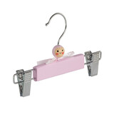 DER KLEIDERBÜGELRIESE Rock / Hosenbügel Lotusholz rosa lackiert mit Klammern, 22 cm