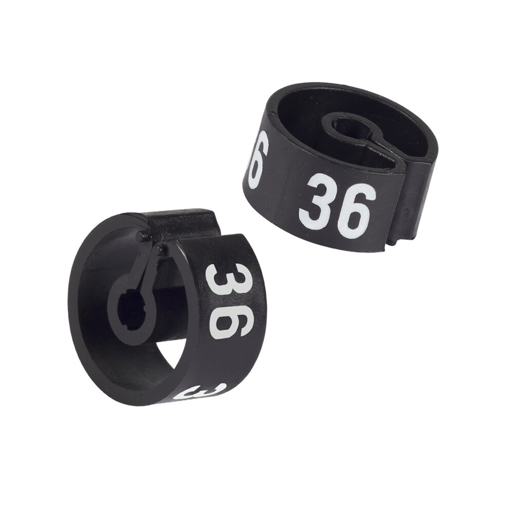 Größenring schwarz mit weißem Aufdruck (25 St.)