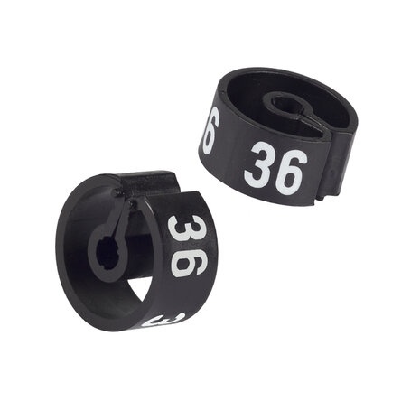 Größenring schwarz mit weißem Aufdruck (25 St.)