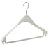 Jacken / Anzugbügel (gebogen) Kunststoff weiß mit Schulterverbreiterung und Hosensteg