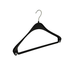 WEBER Jacken / Anzugbügel (gebogen)  Kunststoff schwarz mit Schulterverbreiterung und Hosensteg